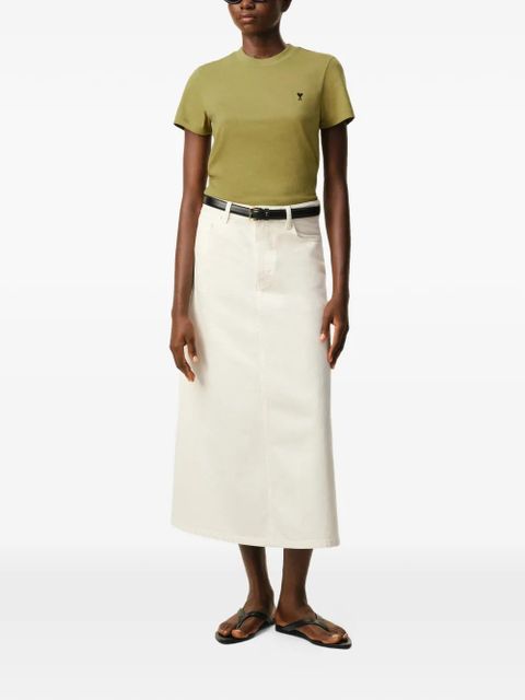 AMI Paris coeur embroidered T-shirt - Green - zdjęcie produktu nr 2