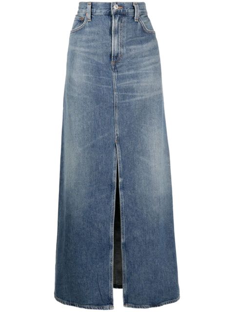 AGOLDE Leif mid-rise denim maxi skirt - Blue