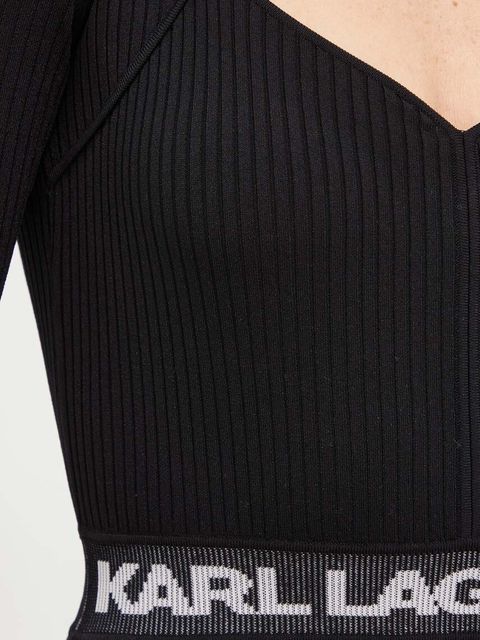 Karl Lagerfeld sukienka kolor czarny midi dopasowana