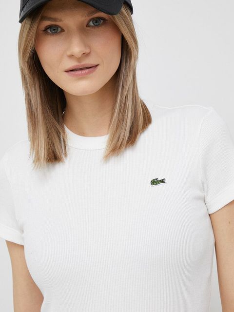 Lacoste t-shirt bawełniany damski kolor biały TF5538 - zdjęcie produktu nr 2