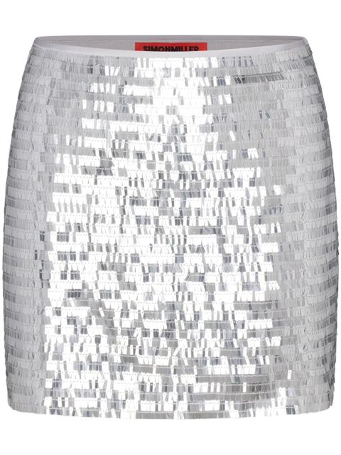 Simon Miller Dizzy sequin-embellished mini skirt - Silver - zdjęcie produktu nr 1