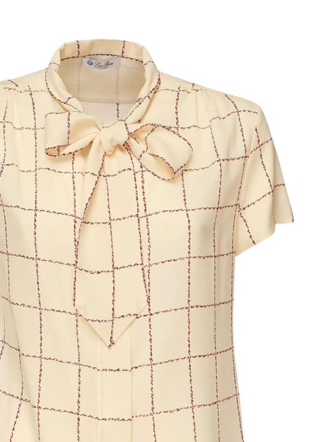 Loro Piana Febe pussy-bow silk blouse - Neutrals