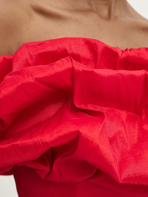 Answear.LAB sukienka kolor czerwony maxi dopasowana