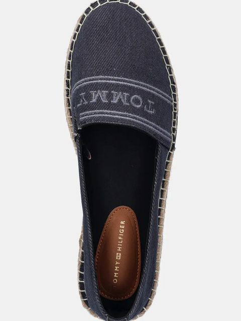 Tommy Hilfiger espadryle DENIM PLATFORM ESPADRILLE kolor granatowy na platformie FW0FW08543