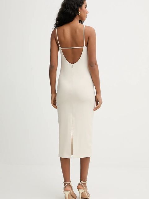 Patrizia Pepe sukienka kolor beżowy mini prosta 8A1610 A6F5 - zdjęcie produktu nr 2