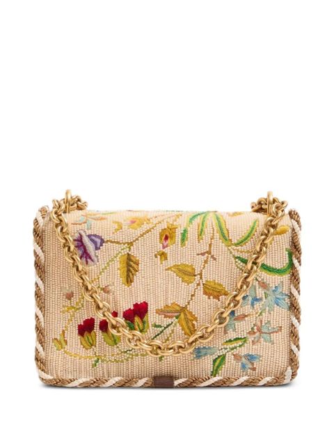 Valentino Garavani small Vain embroidered shoulder bag - Neutrals