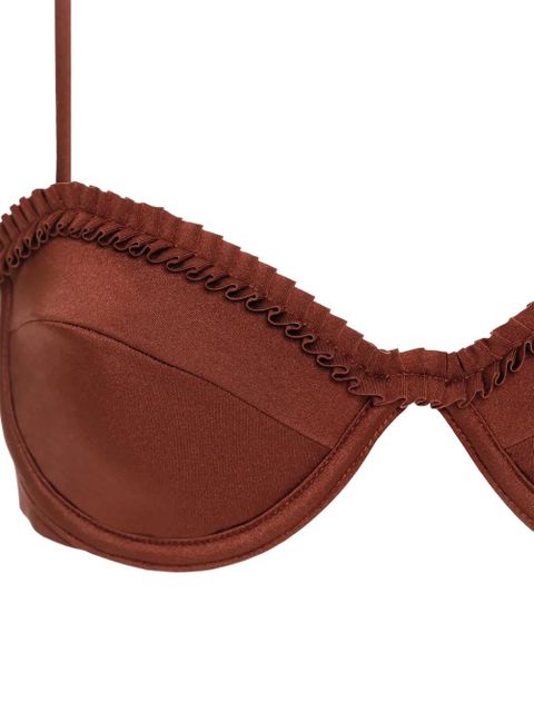 Agua By Agua Bendita Madelyn ruffled-trim bikini top - Brown - zdjęcie produktu nr 2