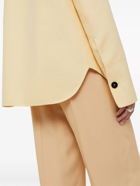 Jil Sander point-collar cotton shirt jacket - Yellow