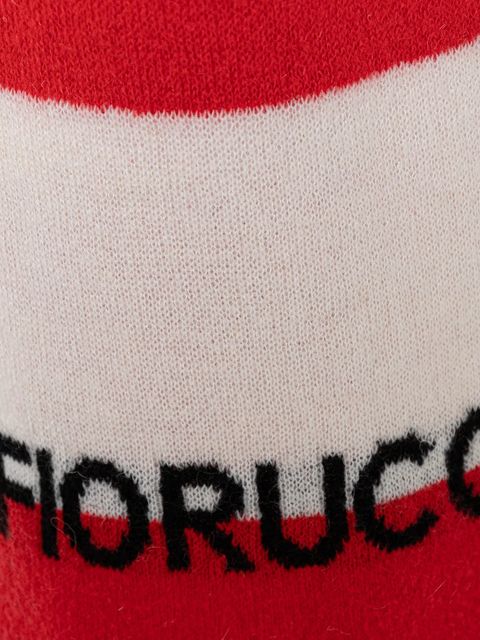 Fiorucci szalik wełniany Logo Alpaca damski kolor czerwony wzorzysty W02FPASC470KN11RD02 - zdjęcie produktu nr 2