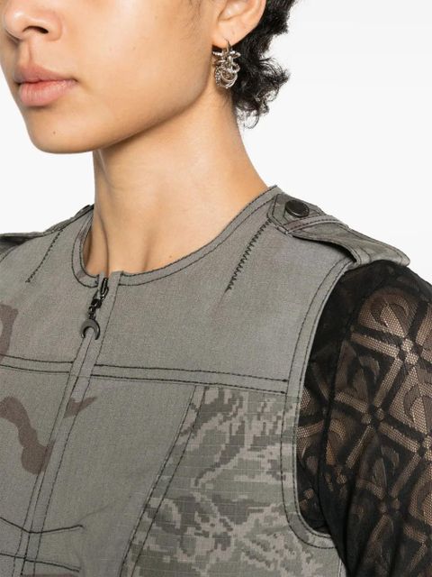 Marine Serre Regenerated camouflage mini dress - Grey