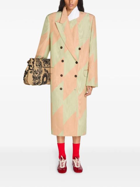 DRIES VAN NOTEN double-breasted chevron coat - Green - zdjęcie produktu nr 2