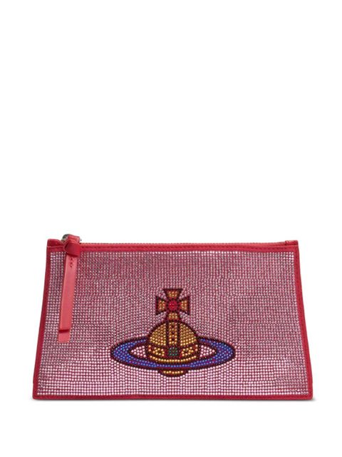 Vivienne Westwood Orb chain leather clutch bag - Pink - zdjęcie produktu nr 1