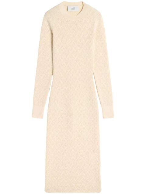 AMI Paris Ami de Coeur midi dress - Neutrals