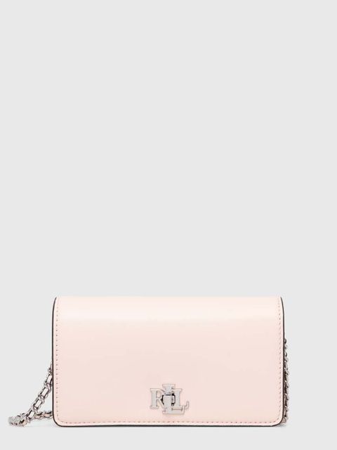 Lauren Ralph Lauren torebka skórzana kolor różowy 432935226