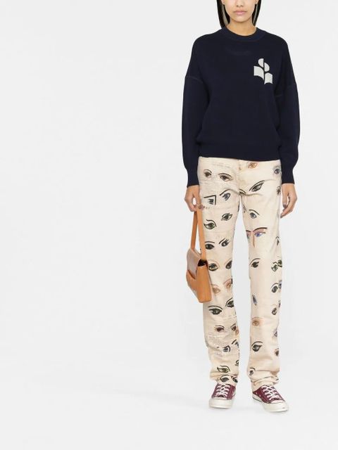 MARANT ÉTOILE Atlee intarsia-knit relaxed jumper - Blue - zdjęcie produktu nr 2