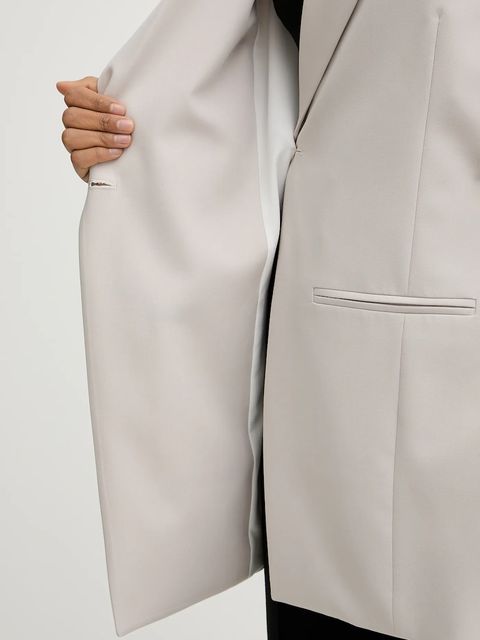 Patrizia Pepe marynarka kolor beżowy dwurzędowa gładka 8S0577 A498