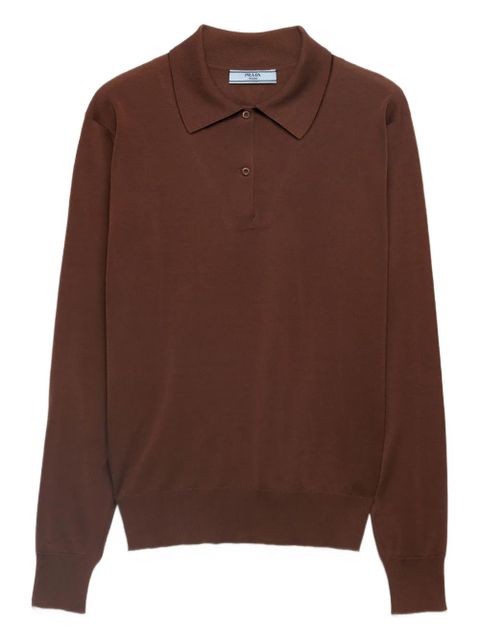 Prada polo-neck ribbed-knit sweater - Brown - zdjęcie produktu nr 1