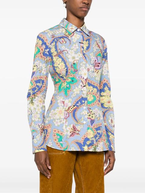 ETRO floral-print shirt - Blue