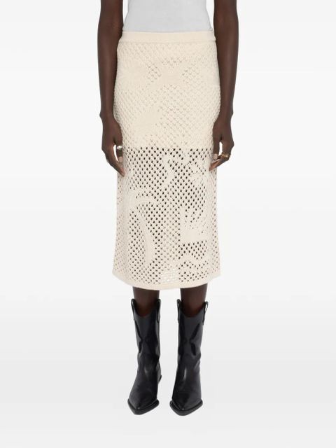 Zadig&Voltaire open-knit midi skirt - Neutrals