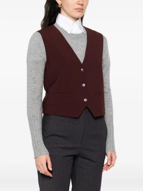 Maje button-fastening sleeveless vest - Red