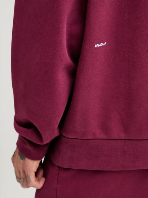 Pangaia bluza bawełniana kolor bordowy z kapturem gładka 10000180