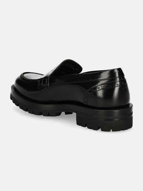 BOSS mokasyny skórzane Helen damskie kolor czarny na platformie 50529799