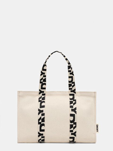 Dkny torebka bawełniana kolor beżowy R54AGO39 - zdjęcie produktu nr 1