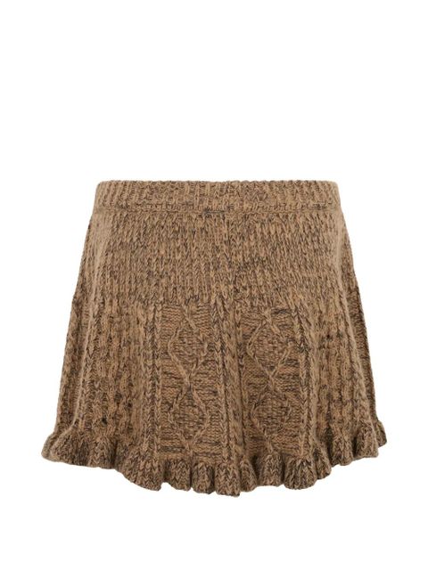 Valentino Garavani cable-knit ruffled skirt - Brown - zdjęcie produktu nr 2