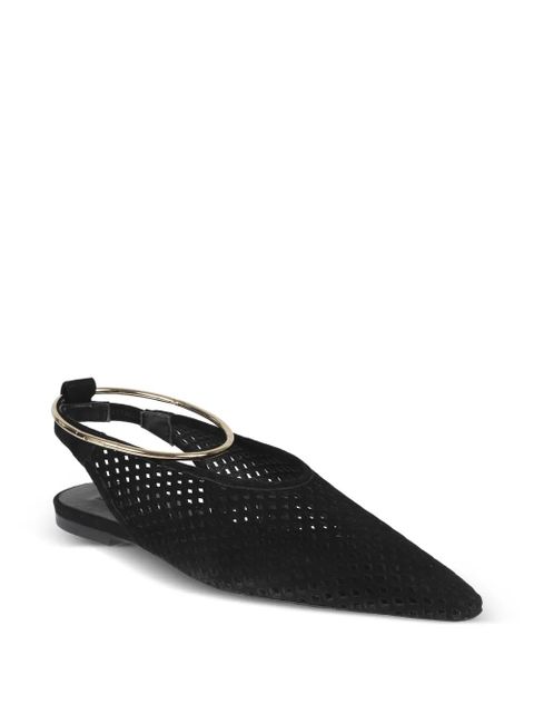 Jil Sander ring-embellished ballet flats - Black - zdjęcie produktu nr 2