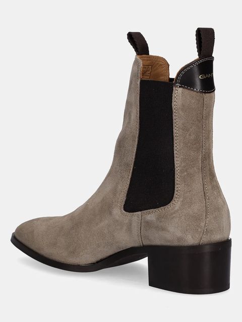 Gant sztyblety zamszowe St Broomly damskie kolor beżowy na płaskim obcasie 31553093