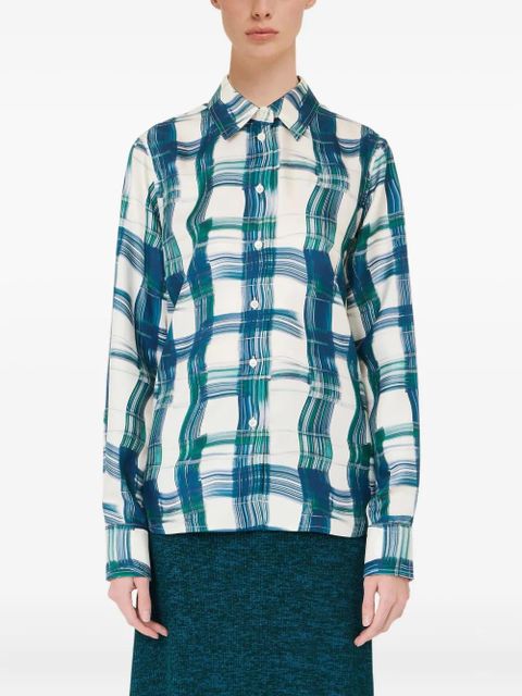 Ferragamo plaid silk shirt - Blue