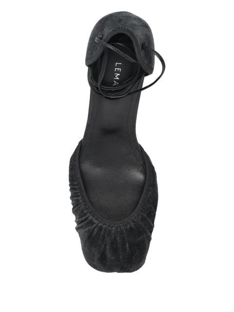 LEMAIRE 60mm lace-up gathered pumps - Blue - zdjęcie produktu nr 2