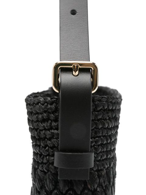 Manebi raffia shoulder bag - Black