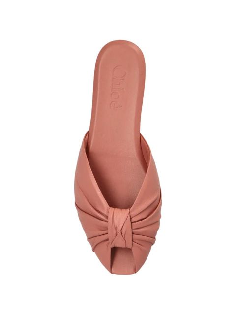 Chloé Suzie knotted leather slides - Pink
