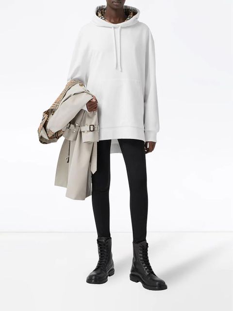 Burberry oversized high-low hem hoodie - White