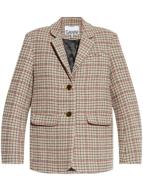 GANNI checked blazer - Neutrals - zdjęcie produktu nr 1