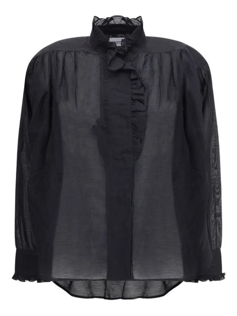 MARANT ÉTOILE Pamias ruffled top - Black - zdjęcie produktu nr 1