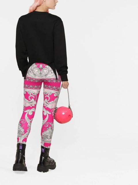 Versace Silver Baroque-print leggings - Pink