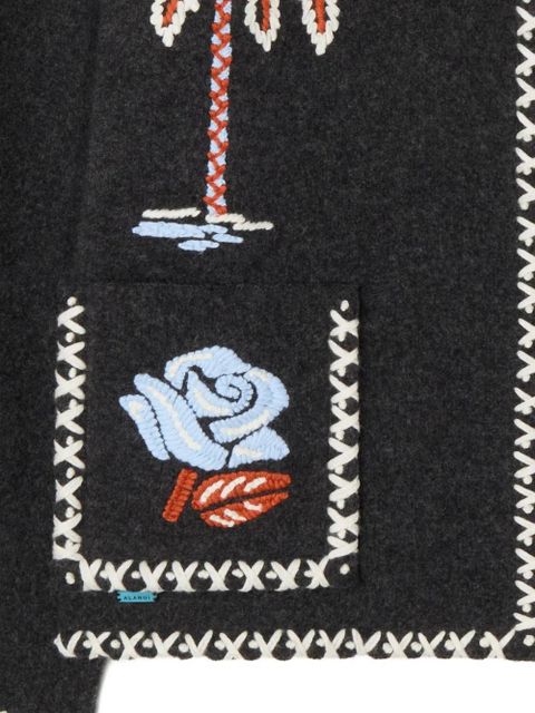 Alanui Remember Me embroidered palm-tree jacket - Grey