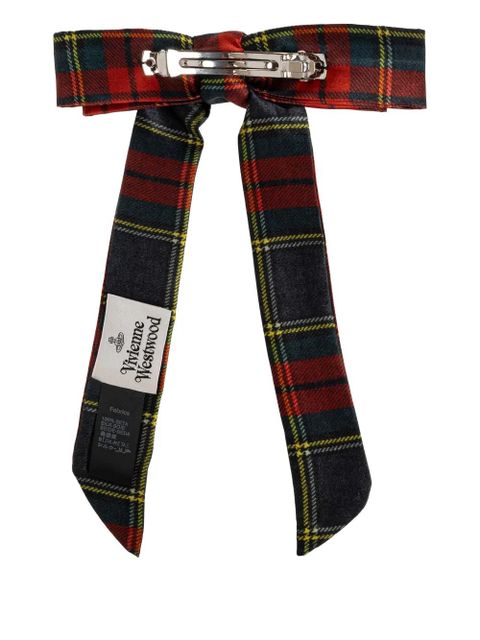 Vivienne Westwood tartan orb-detail hair accessory - Red