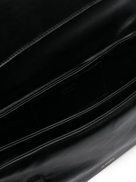 Jil Sander padded leather shoulder bag - Black