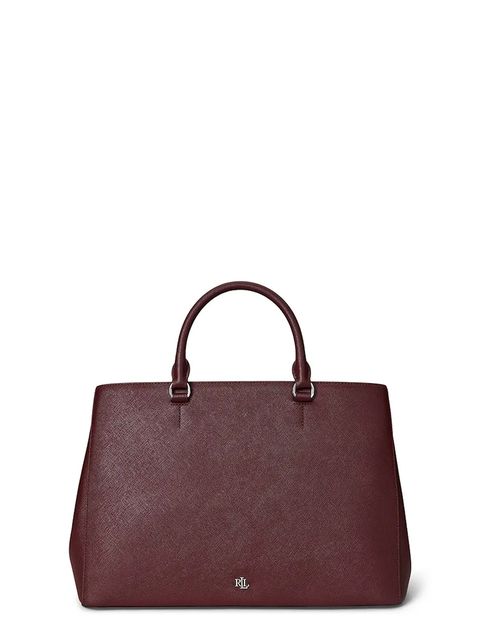 Lauren Ralph Lauren torebka skórzana kolor bordowy 431898556 - zdjęcie produktu nr 1