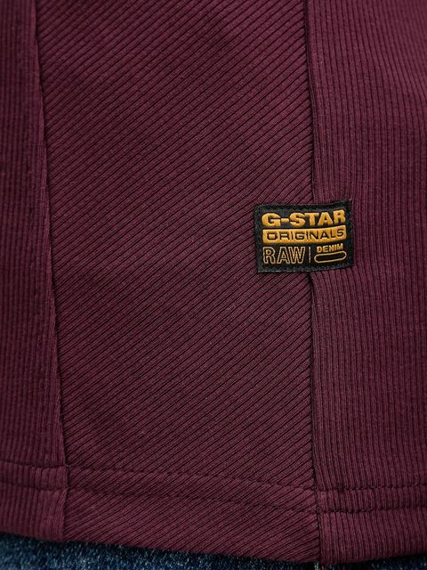G-Star longsleeve 0 kolor bordowy z półgolfem D26905.E136