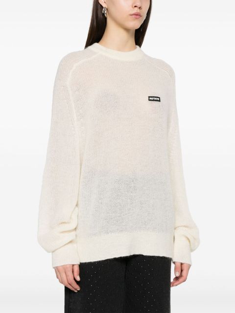 ROTATE BIRGER CHRISTENSEN logo-patch sweater - White - zdjęcie produktu nr 2
