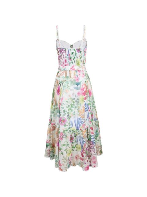 Charo Ruiz Ibiza Cael floral-print belted midi dress - White - zdjęcie produktu nr 2
