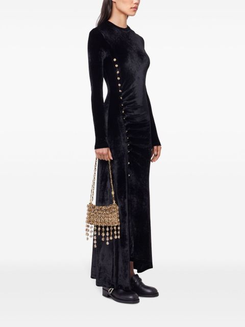 Rabanne draped velvet maxi dress - Black