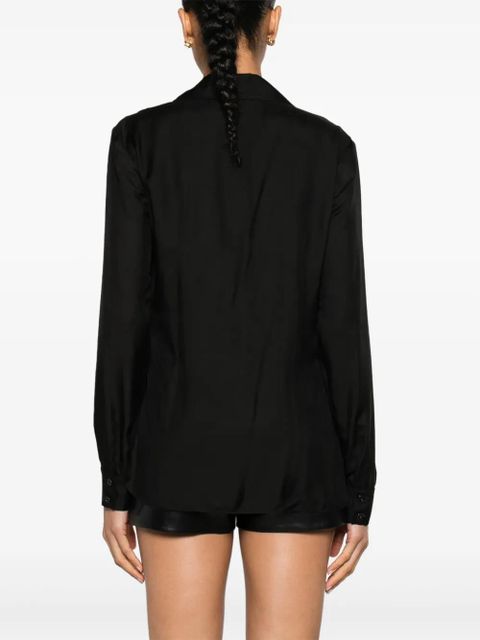 TOM FORD plissé ruffle-collar blouse - Black