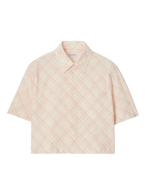 Burberry check cotton shirt - Pink - zdjęcie produktu nr 1