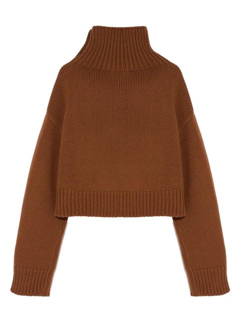 Yves Salomon cropped knit jumper - Brown - zdjęcie produktu nr 2