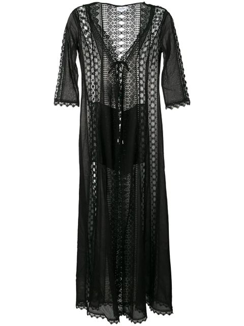 Charo Ruiz Ibiza long embroidered cover up - Black - zdjęcie produktu nr 1